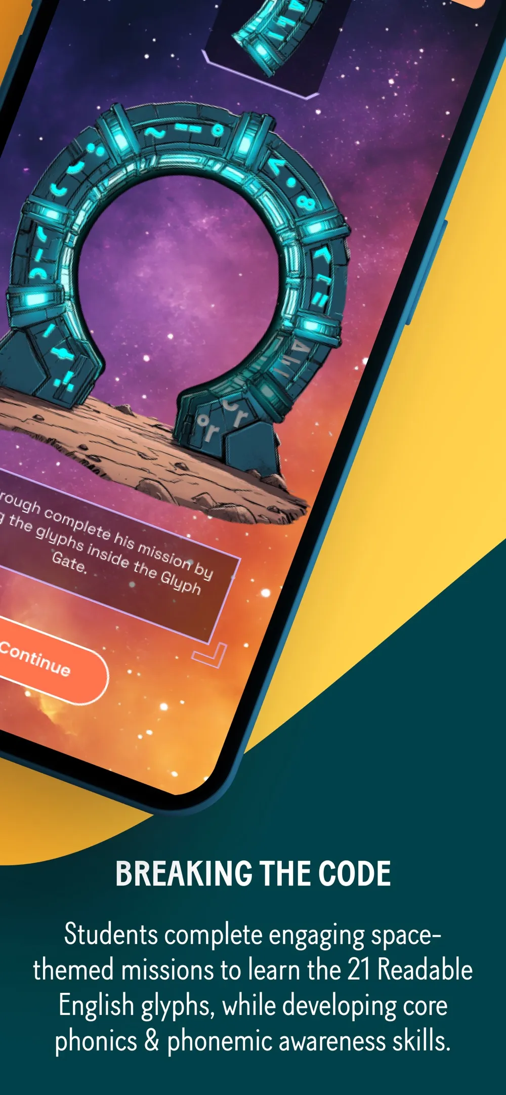Breaking the Code — space-themed mission to collect the 21 glyphs