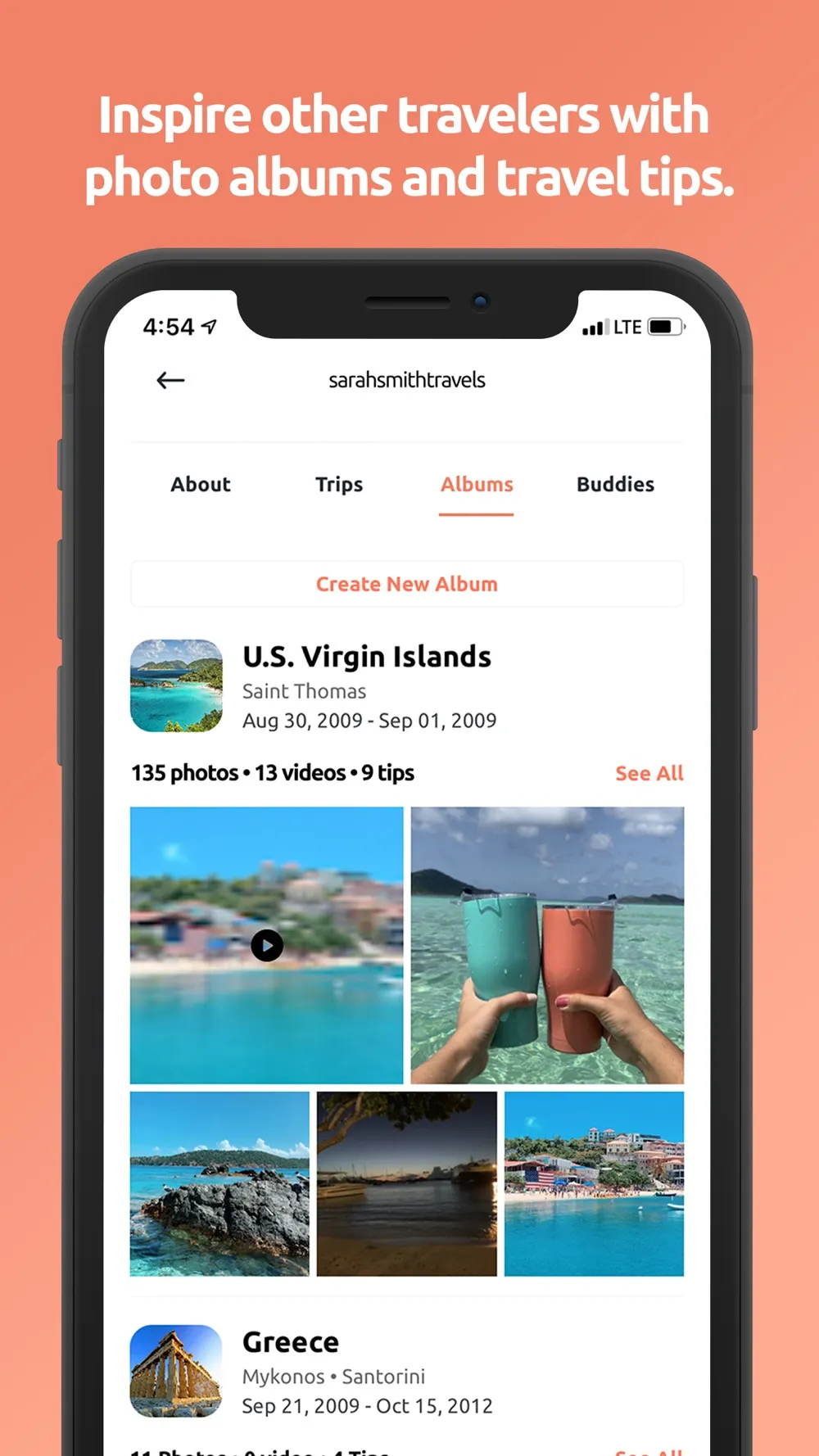 Photo albums and travel tips